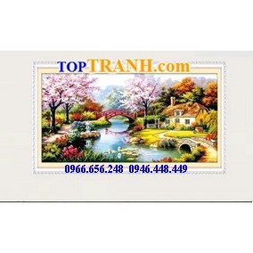 Tranh thêu ngôi nhà hạnh phúc
